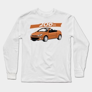 City car 206 cc Coupe Cabriolet france orange Long Sleeve T-Shirt